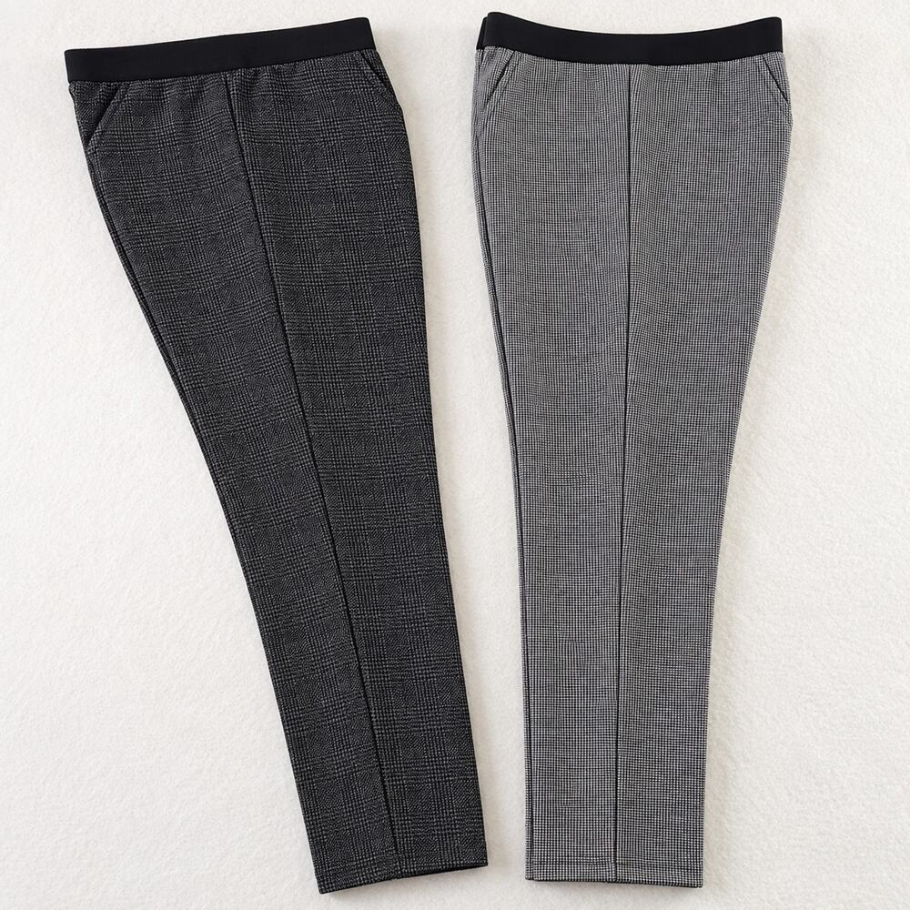 Talbots Women’s 10P Blk Houndstooth Knit & Glen Plaid Knit Ankle Pants (2 pair)